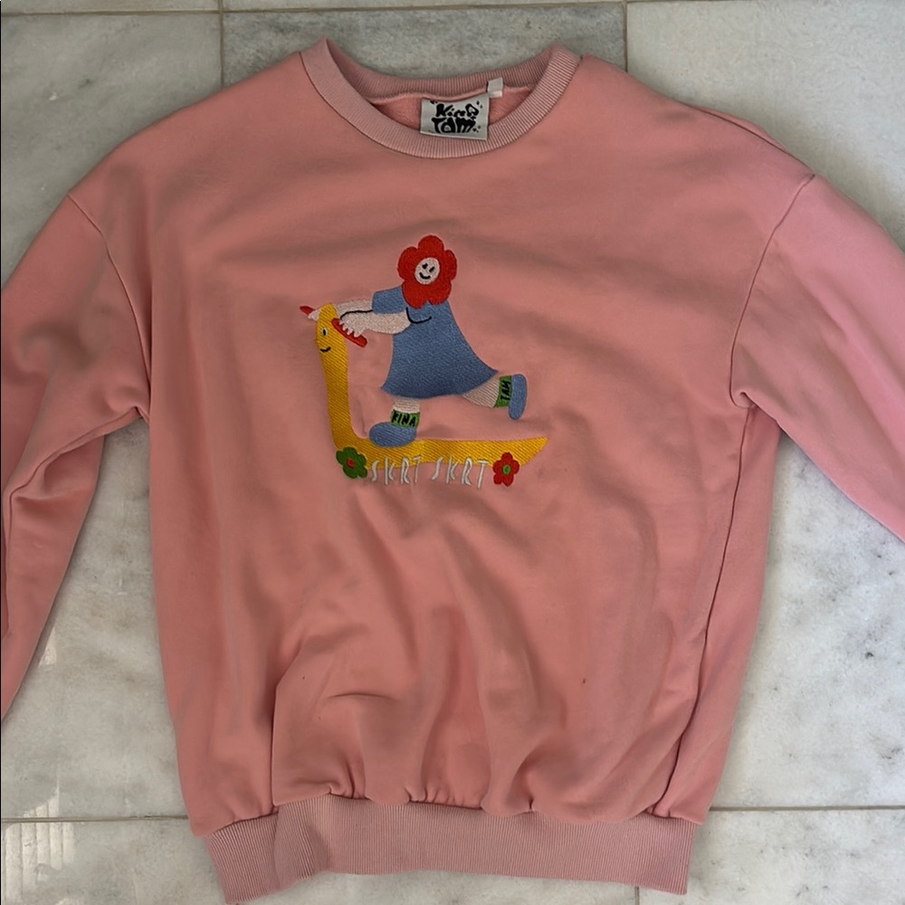 Brand New Kina & Tam Scoot Pink Super Soft Crewneck